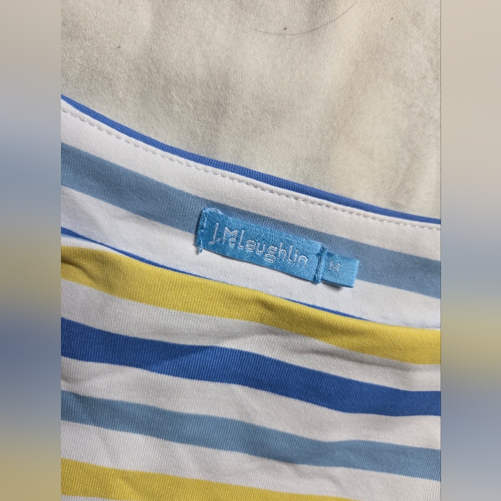 JMcLaughlin Blue And Yellow Boat Neck Top - Picture 3 of 7
